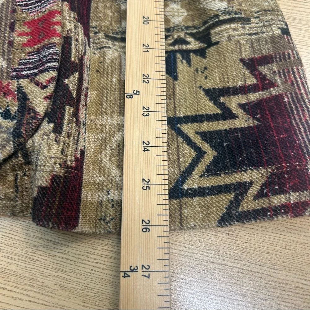Lauren Ralph Lauren southwest Aztec print leather toggle blazer cardigan L - Picture 7 of 9